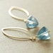 Teal Blue Earrings in 14k Gold Fill, Long Dangle Earrings, Gemstone, aubepine