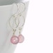 Pink Gemstone Earrings Sterling Silver, Hoop Earrings Chalcedony Stone, Handmade