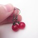 Bright Red Gemstone Earrings, Wire Wrapped in Gunmetal. Ruby Quartz Gemstone. Simple. Bright. For Her. Philosophia Artisan Creations