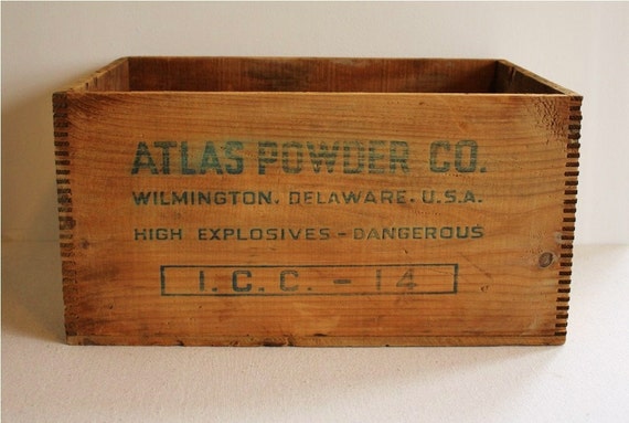 Vintage explosives wooden box large crate