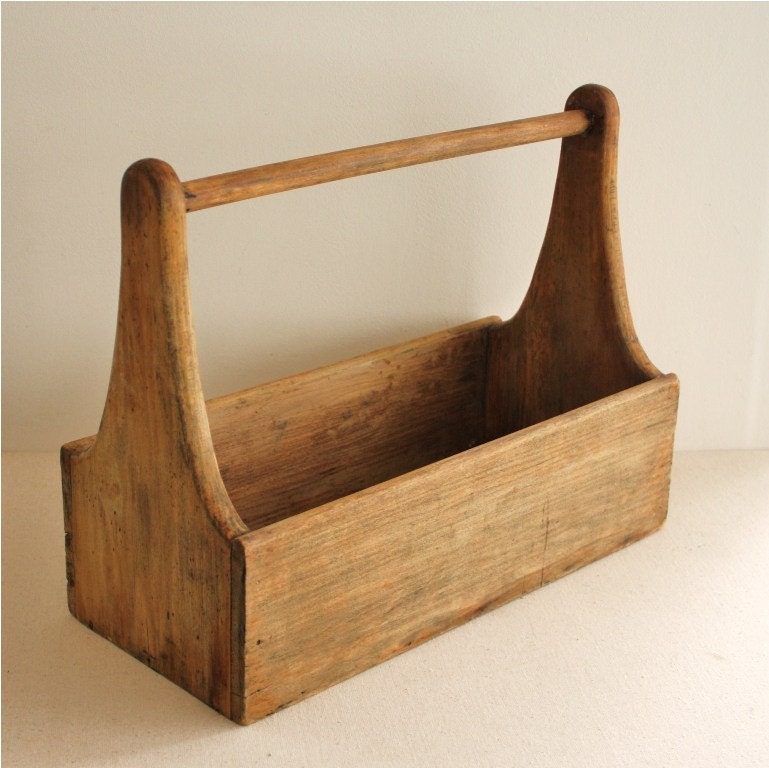 Large vintage wooden tool box carrying basket by mechanicalstag