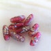 Vintage Cranberry Oval Frosted Millifori Beads (8)