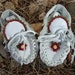 CLEARANCE, Baby Moccasins By Desi, Beaded, leather, Flower