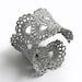 Vintage Scalloped Lace Silver Cuff Bracelet