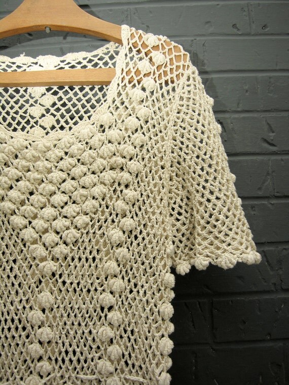 Off White Crochet Dress by UrbanReplay on Etsy