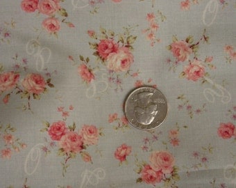 MaryRose Fabric by Quilt Gate Spring Collection Pink Roses 15D