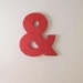 Vintage Salvaged Red Metal Letter Ampersand