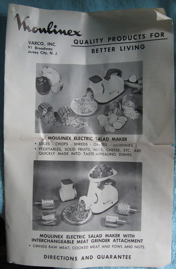 Vintage Moulinex Red & White Food Processor Meat Grinder