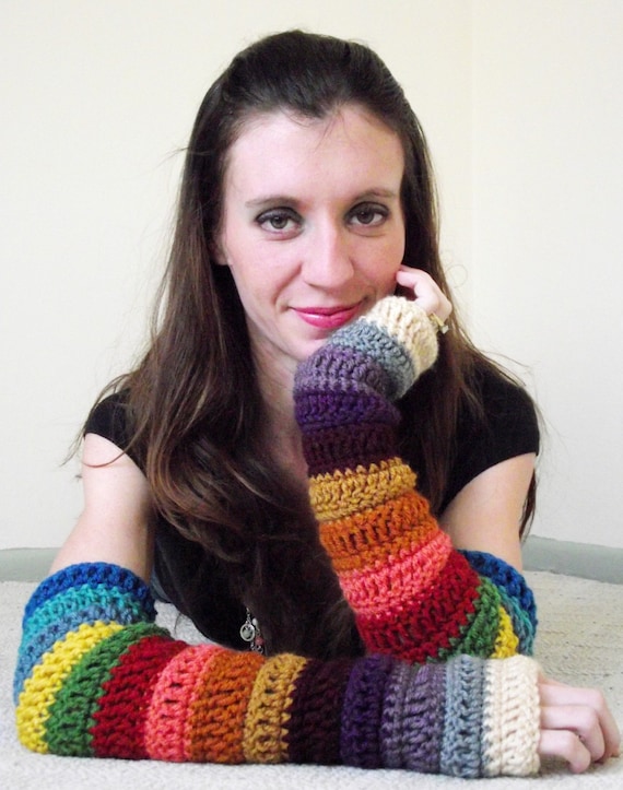 Bohemian Arm Warmers Crochet Fingerless Gloves