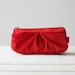 cosmetic bag , makeup case in Red cotton corduroy