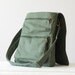 Mens Messenger bag , backpack bag , shoulder bag in green cotton canvas