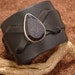 Leather Cuff with Sterling Silver & Druzy