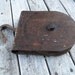 Rusty Old Pulley from Farmhouse used for hanging lamp for Industrial Decor