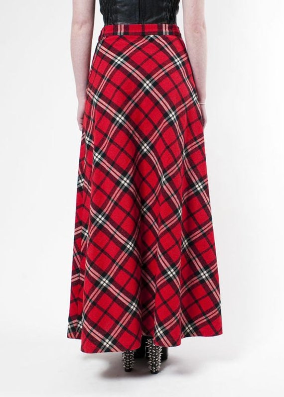 1960s Red Tartan Maxi Skirt by rumors on Etsy