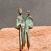 TWO OF US >> Romantic bronze sculpture of a loving couple. A bronze anniversary gift in black or turquoise