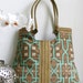 Jute and barnwood fabric tote bag