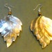 Abalone Carved Leaf Pendant Earrings-Fall Fashion-Tigers Eye-Sterling Silver