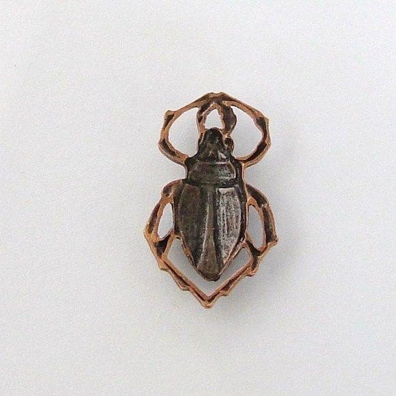 2 Antique Copper Brass Scarab Beetle Connectors by MadeOfMetal