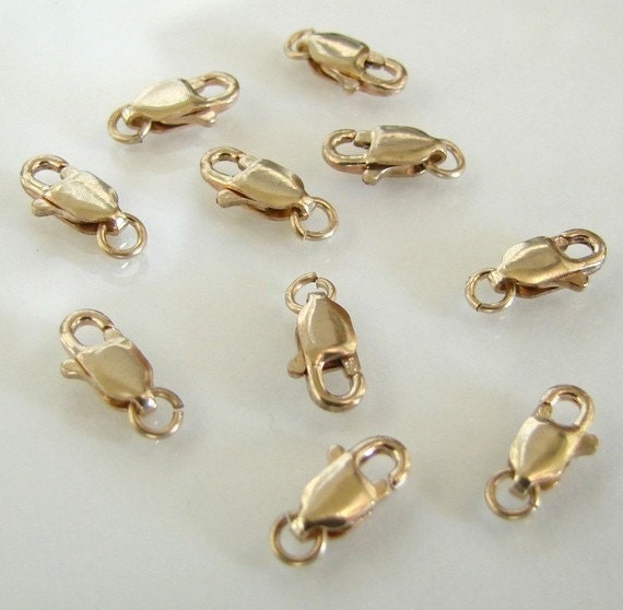 5 14K Gold Filled Lobster Clasps 3x8mm Made in Italy GF3