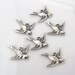Reserved 12 Antique Silver Bird Charms (East) 17x16mm - Trinity Brass Co.