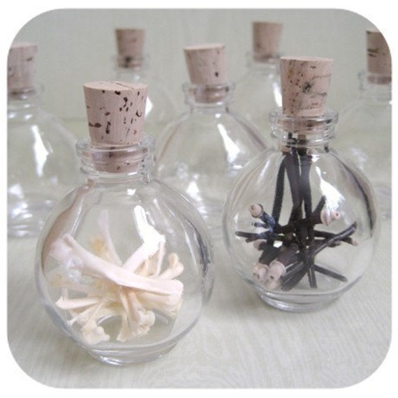 Small Round Glass Bubble Jar with Cork Qty. 1