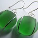 Lush Green SEAGLASS earrings - low shipping & pendant also available- Affordable gifts- bridesmaids sets- weddings- other colors available