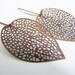 Copper Leaf Skeleton Earrings (free shipping with another item) A nature inspired gift with other colors available also