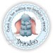 40 Thank You 2 inch circle Stickers - Birthday - Baby Shower - Bridal Shower - Envelope Seal - Address Label - Dumbo Theme - Personalized
