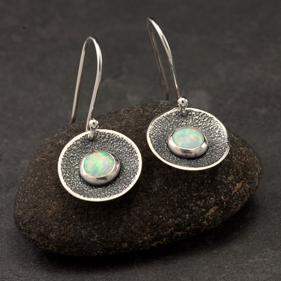 Opal Earrings Sterling Silver Earrings Silver Dangle