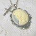 Virgin Mary Necklace, Religious Necklace, Catholic Necklace, Cross Madonna Cameo - FREE Shipping