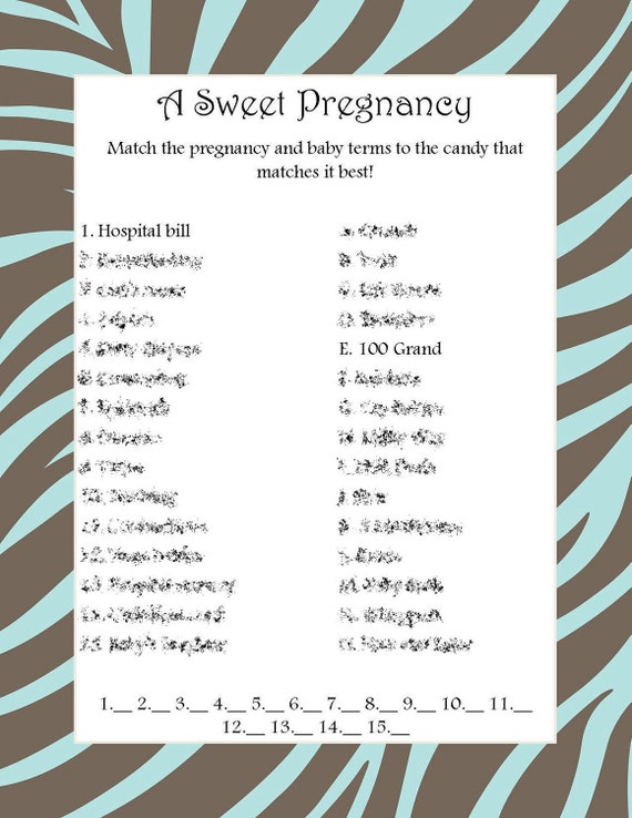 528 New baby shower game how sweet it is 734 Sweet Pregnancy Baby Shower Game Blue and by craftygirlcreationz 