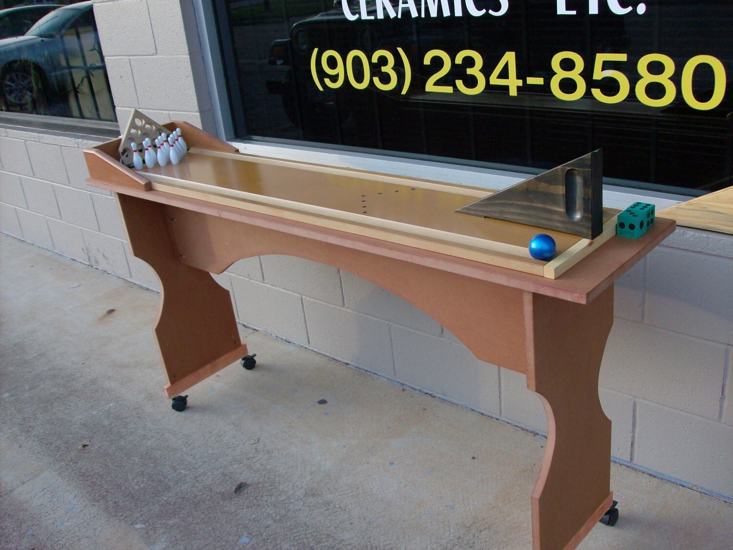 Cue Bowling Championship Table Top Bowling Game With Ball