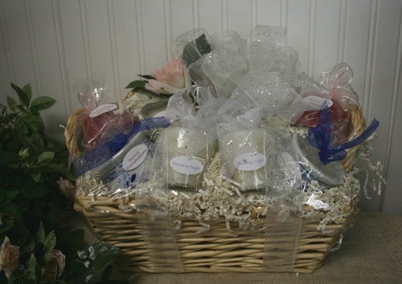 Candle Basket for Bridal Shower with Candle Poem - Wedding Gift Basket ...