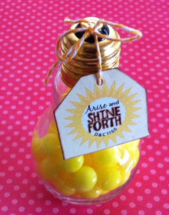 CUSTOM ORDER Light Bulb Candy Jars with Tags