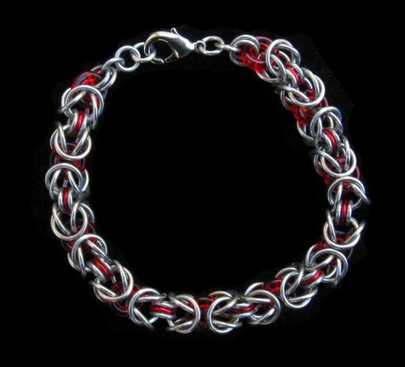 Beaded Byzantine Chainmaille Bracelet