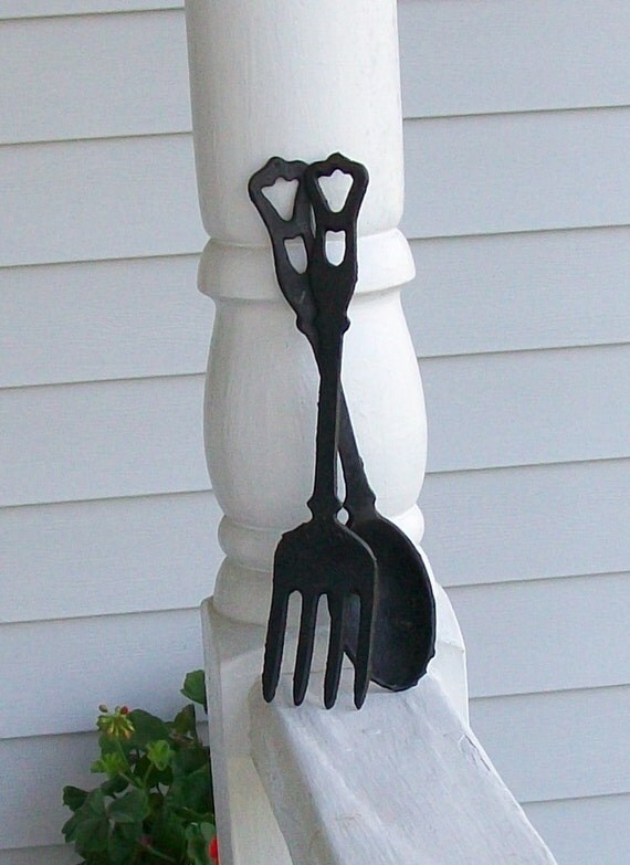 Vintage Cast Iron Fork and Spoon Wall Decor