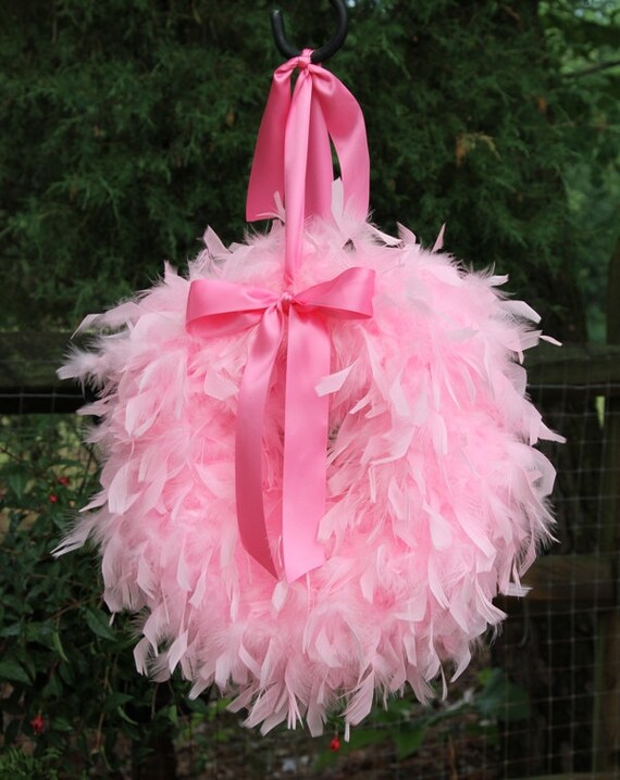 items similar to pink feather embellished with satin items similar to unique pink feather wreath with satin bow items similar to pink feather embellished with satin items similar to unique pink feather wreath with satin bow