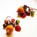Autumn Walk hand felted wool bead earrings, fall colors, copper, semi precious stones