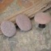 Handmade Beach Rock Cabinet Knobs - Set of Three Mauve
