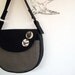Christmas in July Sale Black and Gray Shoulder Bag with Recycled Skateboard Buttons READY TO SHIP