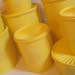 Vintage Tupperware Servalier Canister set of 8 Yellow with Lids