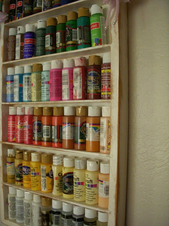 Wood Shelf - Craft - Art Supply Storage - Sewing Room Organizing