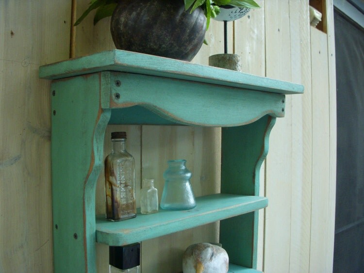 Rustic Home Decor Distressed Wooden Shelf by honeystreasures