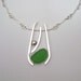 Sea Glass Jewelry - Sterling Green Sea Glass Necklace / Handmade Chain
