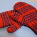Adult Red and Blue Stripped Mittens