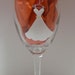Handpainted Bride Wedding Wine Glass