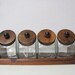 Vintage / General Store Style/ Glass Canister Set with Rack / 1970s