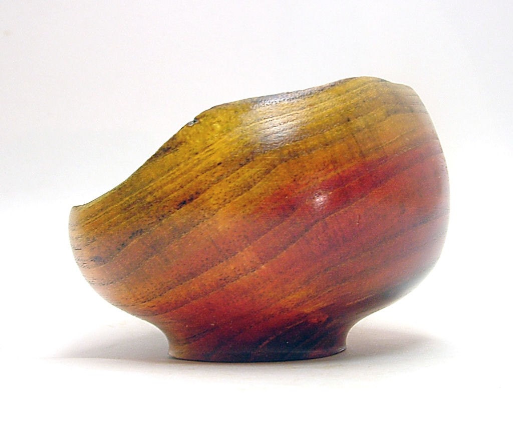 Orange Mimosa Wood Bowl by holzfurhaus on Etsy