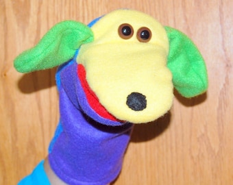 Many bright Colors Hand Puppet with moveable mouth