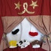 Special order for Kate Gilbert Puppet theater doorway stage 5 Sock puppets Door Way